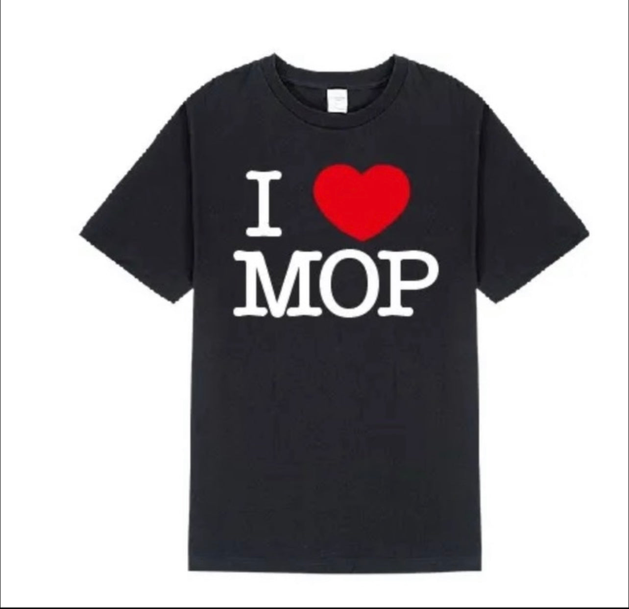 BLACK “I HEART MOP” TEE