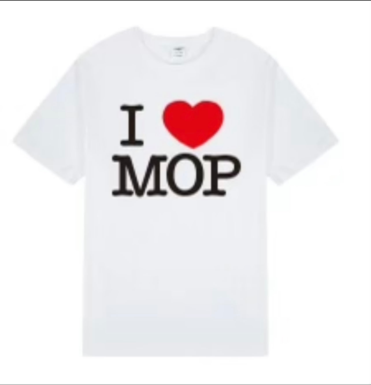 WHITE “I HEART MOP” TEE